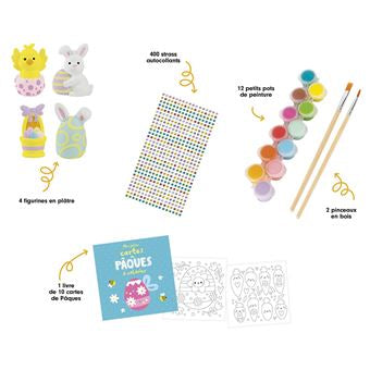 Mes jolies figurines de Pâques à peindre figurines + 12 pots de peinture