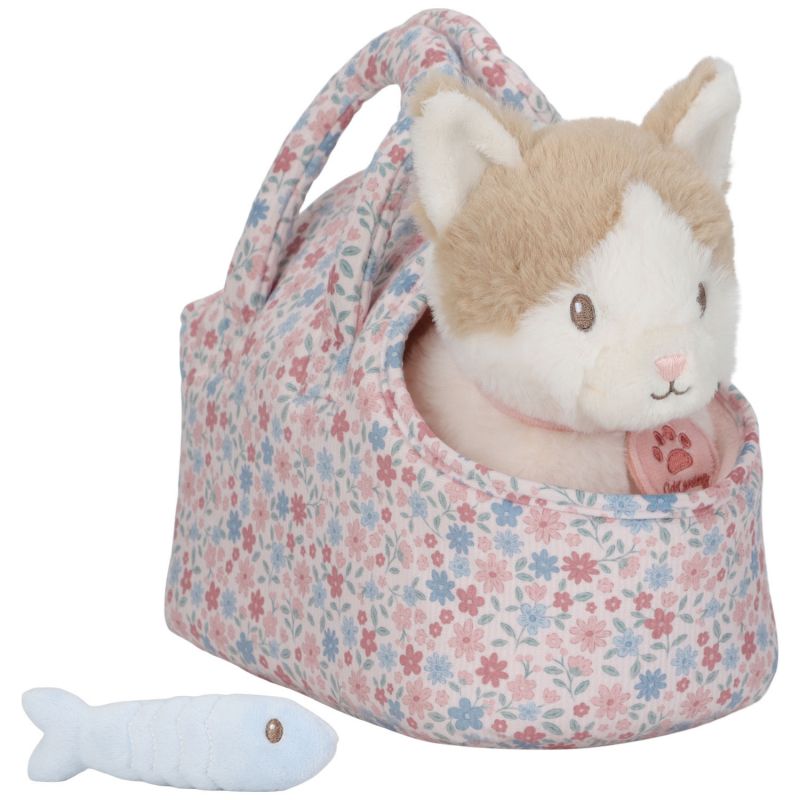 Peluche chat avec sac de transport Marley