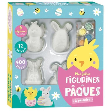 Mes jolies figurines de Pâques à peindre figurines + 12 pots de peinture