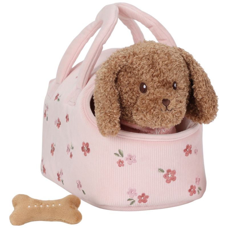 Peluche chien avec sac de transport Jackie