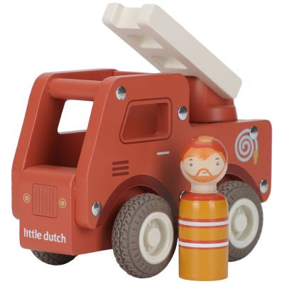 Camion de pompiers 1er âge en bois
