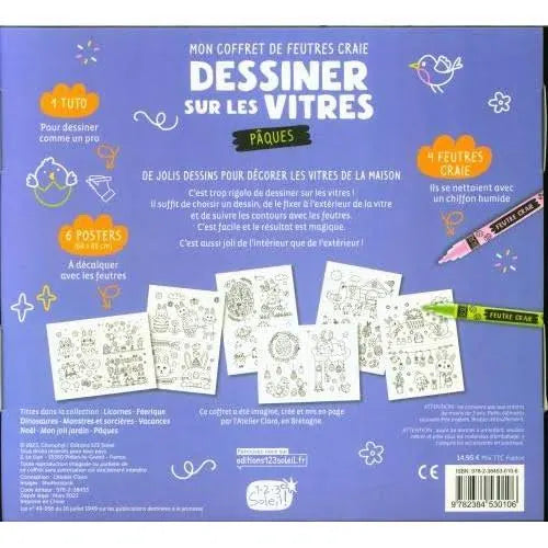 Mon coffret de feutres craie - dessiner sur les vitres pâques
