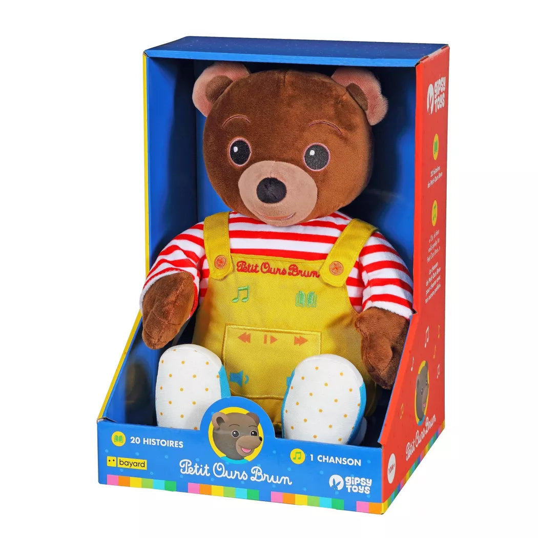 Petit Ours Brun Peluche Interactive Musicale et Conteuse d’Histoires - 28 cm