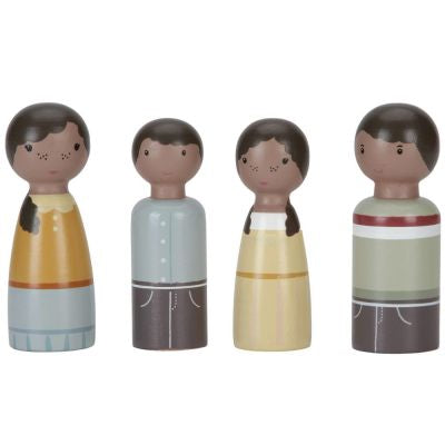 Set 4 poupées en bois Famille Evi pour maison de poupée
